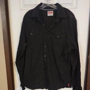 Wrangler Black Casual Button Down Shirt Classic Fit